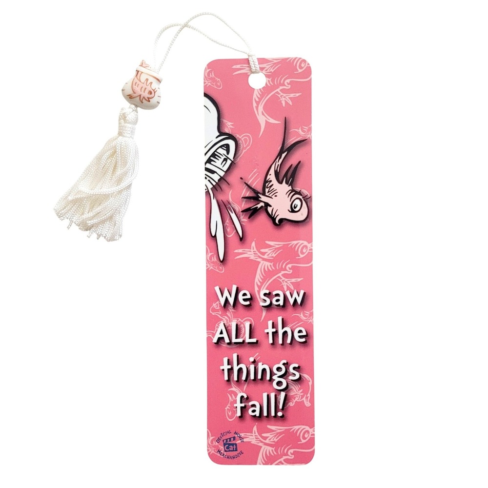 Vintage Y2K Fall Fish tassel Bookmark Dr. Seuss Cat Hat- 2003 Antioch CEBM-24368